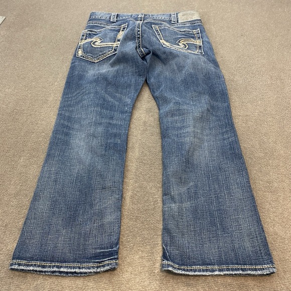 Silver Jeans Zac Y2K Jeans Mens Size 32x30 Blue Distressed Relaxed Baggy - Picture 1 of 12